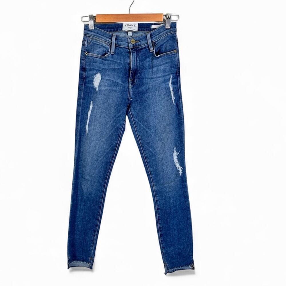 Frame Denim Le High Skinny Blue Jeans Women’s 25 Classic Fall Casual Zip Fly